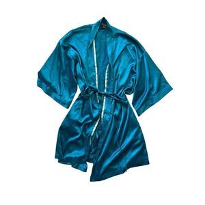 Vintage 90s Victoria’s Secret Robe Silky Blue Turquoise Sabrina Carpenter OS